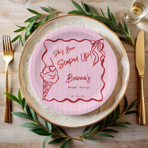 Assiettes En Carton Elle a été ramassée esquisse de mariage à bord ond