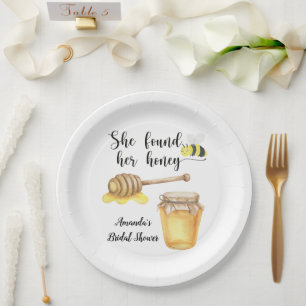 Assiettes En Carton Elle a trouvé sa lune de miel Baby shower