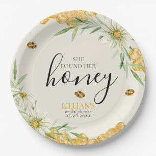 Assiettes En Carton Elle a Trouvé Sa Lune de Miel Daisy Floral Abeille