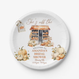 Assiettes En Carton Elle est hors du marché, fête prénuptiale d'automn