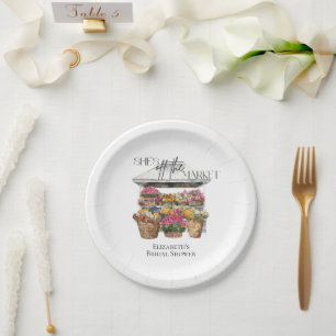 Assiettes En Carton Elle est hors du marché Floral Shop Enterrement de