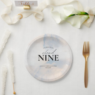 Assiettes En Carton Elle est sur le nuage 9 Fête des mariées Dreamy Pa