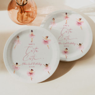 Assiettes En Carton Elle est Tutu mignonne rose Ballerina 2e fête d'an