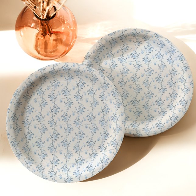 Assiettes En Carton Elle noue la Fête des mariées bleue du noeud (Créateur téléchargé)