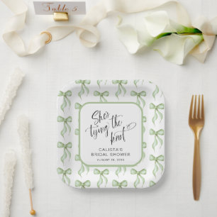 Assiettes En Carton Elle noue la Fête des mariées personnalisée
