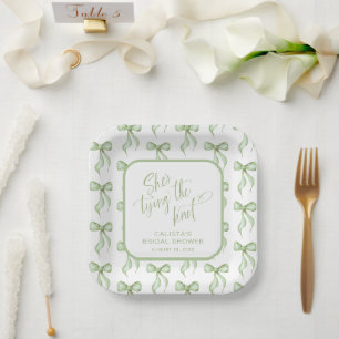 Assiettes En Carton Elle noue la Fête des mariées personnalisée