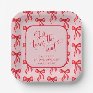 Assiettes En Carton Elle noue la Fête des mariées personnalisée