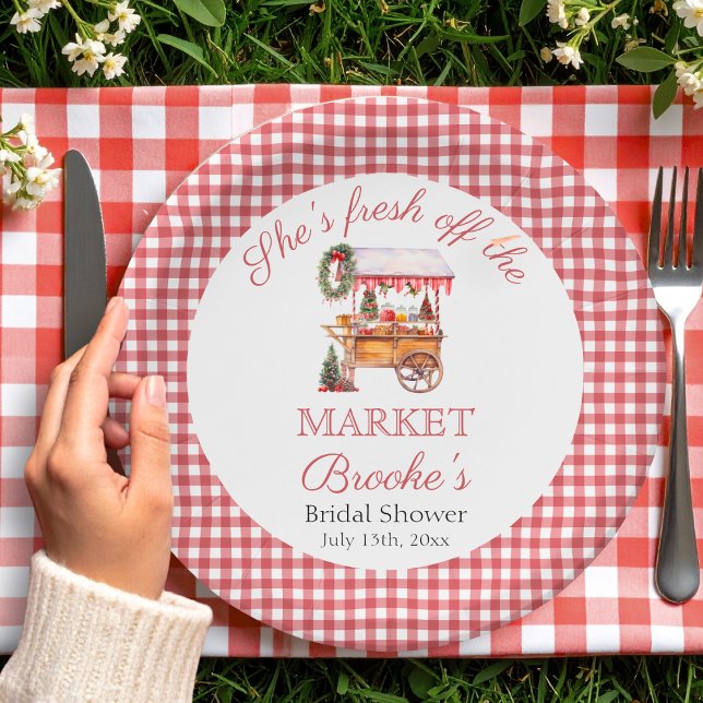 Assiettes En Carton Elle sort de la Fête des mariées de Noël du marché (Créateur téléchargé)