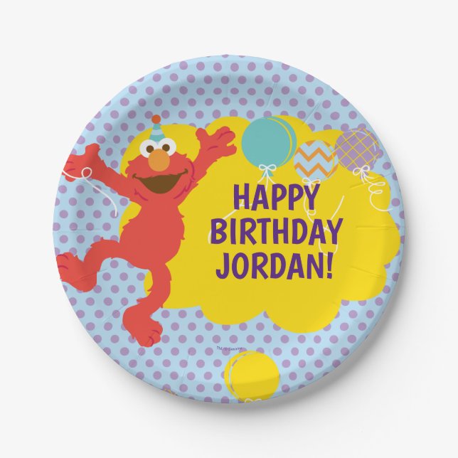 Assiettes En Carton Elmo avec Motif de ballon de parti (Devant)