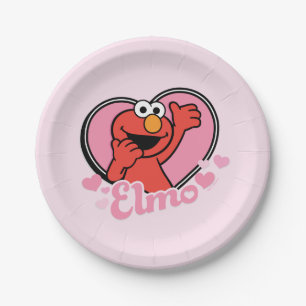 Assiettes En Carton Elmo dans le coeur Valentine