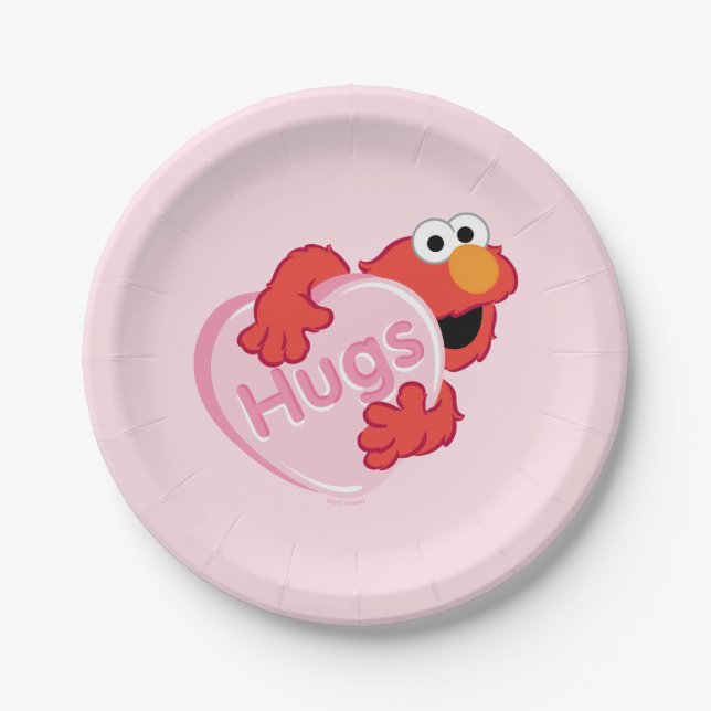 Assiettes En Carton Elmo "Hugs" Valentine Heart Candy (Devant)