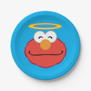 Assiettes En Carton Elmo visage souriant avec halo