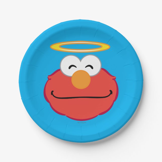 Assiettes En Carton Elmo visage souriant avec halo (Devant)
