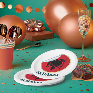 Assiettes En Carton Emblème d'aigle à tête double en Albanie