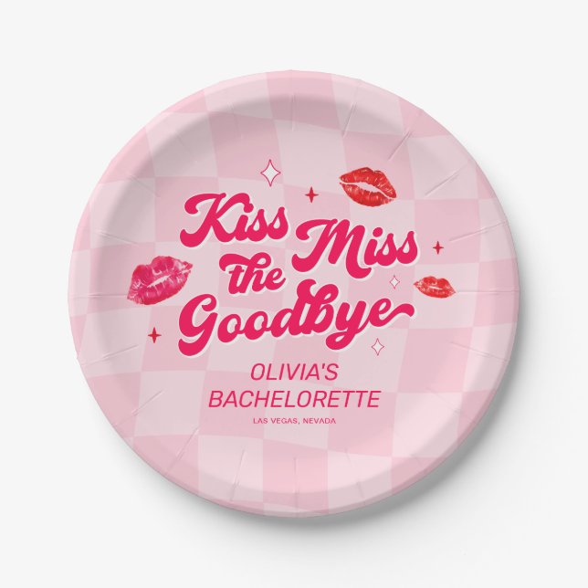 Assiettes En Carton Embrasse la belle Bachelorette (Devant)