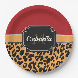 Assiettes En Carton Empreinte de léopard