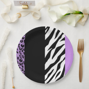 Assiettes En Carton Empreinte de léopard, Zebra Print, Poster de anima