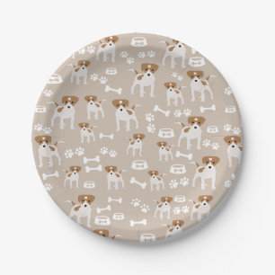 Assiettes En Carton Empreinte de patte de chiot de chien mignon Motif