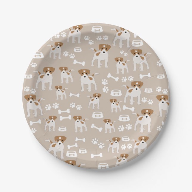 Assiettes En Carton Empreinte de patte de chiot de chien mignon Motif (Devant)