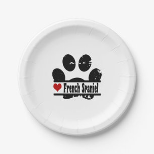 Assiettes En Carton Empreinte de patte français espagnol chien