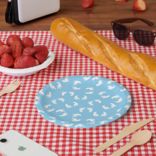 Assiettes En Carton Empreintes bébé, Pied bébé, Marches, Bleu, Garçon