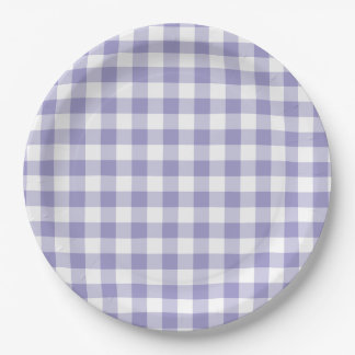 Assiettes En Carton En vichy Pale Purple