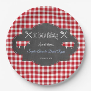 Assiettes En Carton En vichy rustique Chalk I DO BBQ