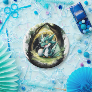 Assiettes En Carton Enchanter le Baby shower Dragon