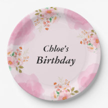encre Floral Plaques papier fête d'anniversaire