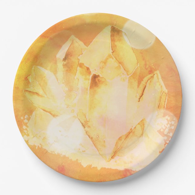 Assiettes En Carton Énergie citrine Chakra de thérapie par les (Devant)