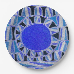 Assiettes En Carton ÉNERGIE SOLAIRE SOLAIRE Bleu Blanc Noir