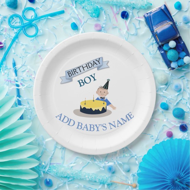 Assiettes En Carton Enfant d'anniversaire customisé (Fête)