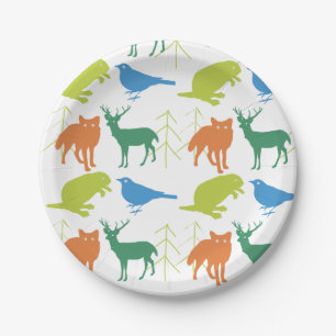 Assiettes En Carton Enfant moderne Boy Woodland Créatures Douche