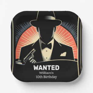Assiettes En Carton Enfants adultes 90s garçon Retro Mafia 10e anniver