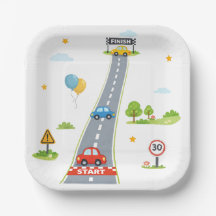 Enfants Anniversaire de Course de Voitures de Cour