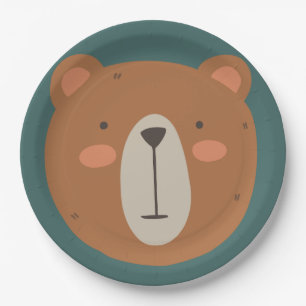 Assiettes En Carton Enfants d'anniversaire de l'ours