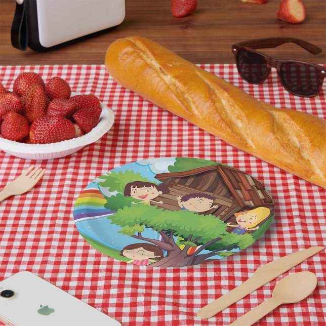Assiettes En Carton Enfants Dans Une Cabine (Créateur téléchargé)