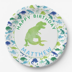 Assiettes En Carton Enfants Dinosaur Motif de fête d'anniversaire Gree