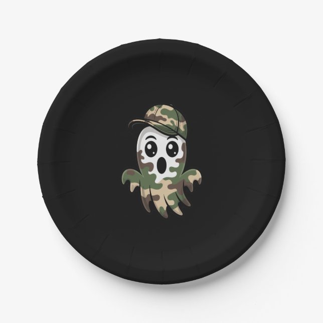 Assiettes En Carton Enfants fantômes d'Halloween (Devant)