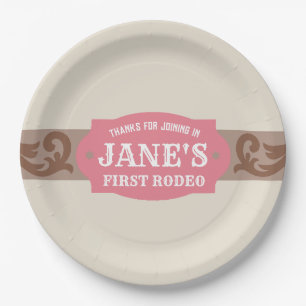 Assiettes En Carton Enfants Irst Rodeo Rose/Brown Occident Anniversair