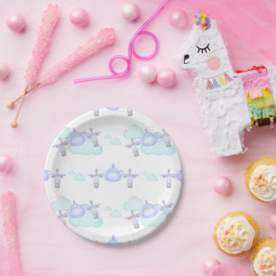 Assiettes En Carton Enfants Lilac Avion Volant Aviation Anniversaire