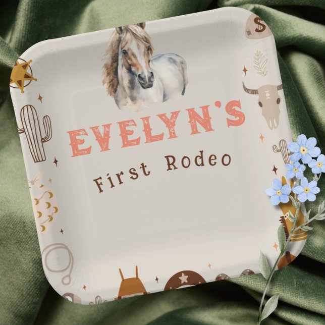 Assiettes En Carton Enfants Rodeo Cowboy Rustique Ouest (Créateur téléchargé)