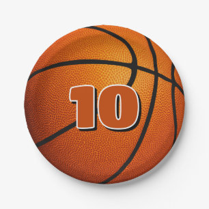 Assiettes En Carton enfants sport fête d'anniversaire basket-ball