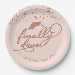 Assiettes En Carton Enfin Fait Rose Gold Fête de Remise des Diplômes R