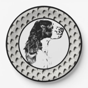 Assiettes En Carton English Springer Spaniel Dog Art Party