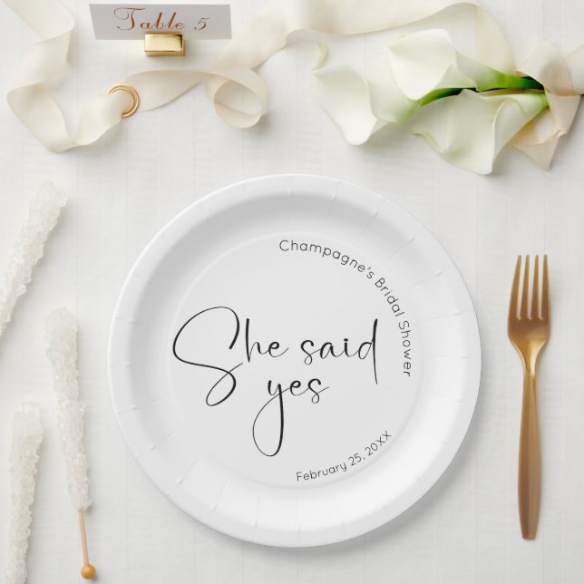 Assiettes En Carton Enterrement de Vie de Jeune Fille Moderne Elle a D (Mariage)