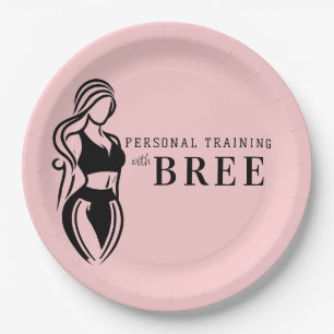 Assiettes En Carton Entraînement Personnel de Fitness Féminin Minimali