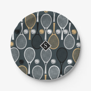 Assiettes En Carton Entraîneur de Tennis Garçon Fête Anniversaire Raqu