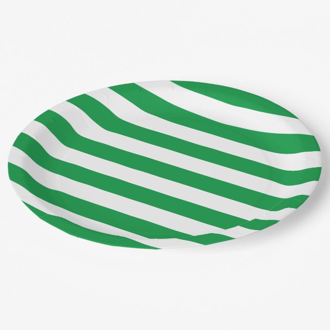 Assiettes En Carton Épais Gras Gris Vert et Blancs (Angle)