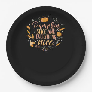 Assiettes En Carton Épice citrouille Et Tout Ce Beau Mème D'Automne De
